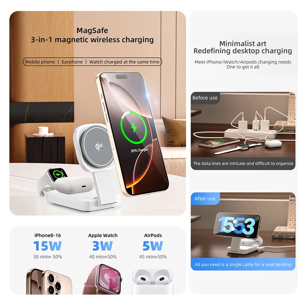 3in1 Magnetic Wireless Charging Station