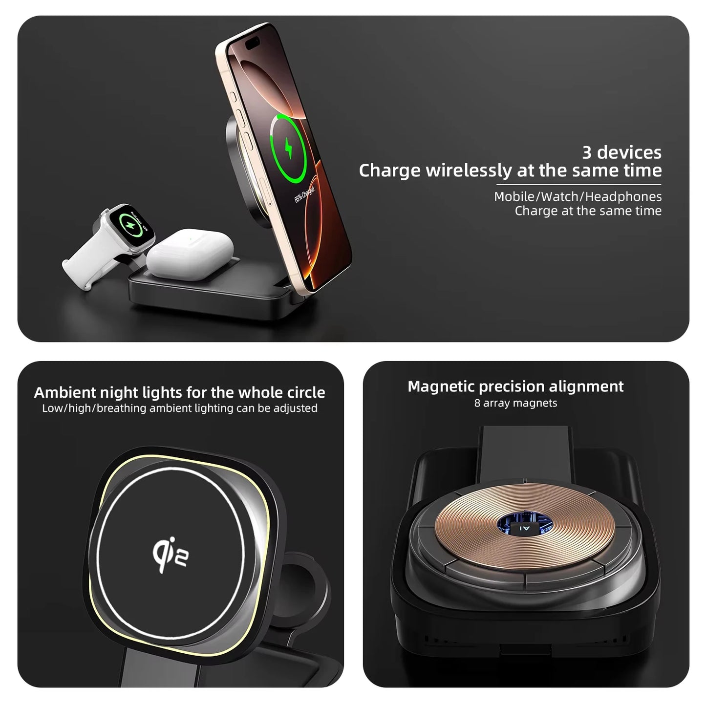3in1 Magnetic Wireless Charging Station